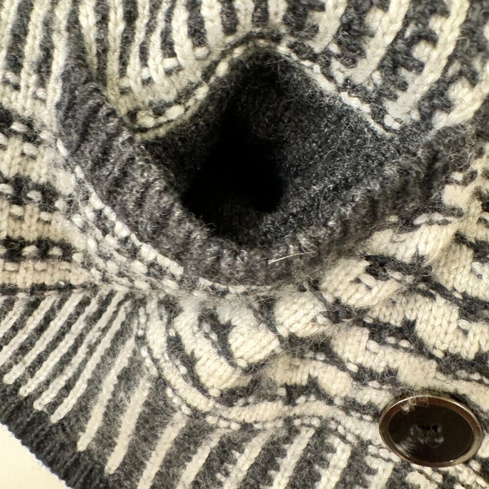 Loft - Wool Blend Patchwork Knit Sweater Jacket I… - image 5